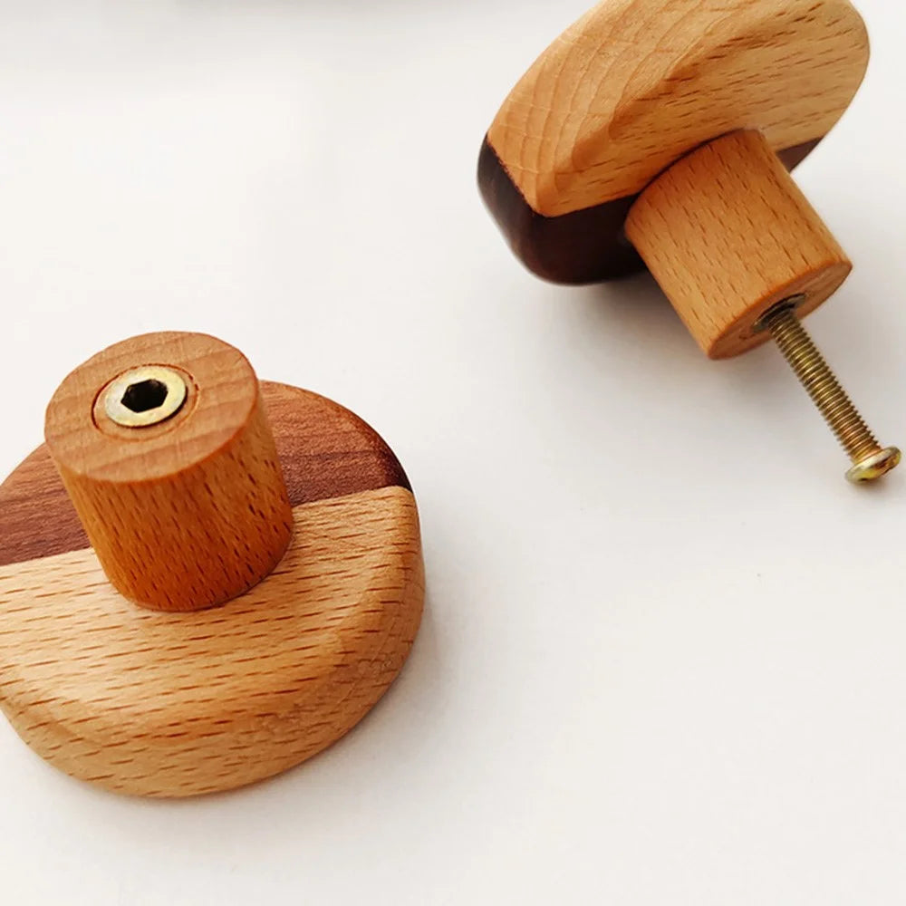 Creative Round Emoji Drawer Pull Handle Wooden Coat Hanging Hook for Furniture Wardrobe Cabinet - Big Eyes - 5