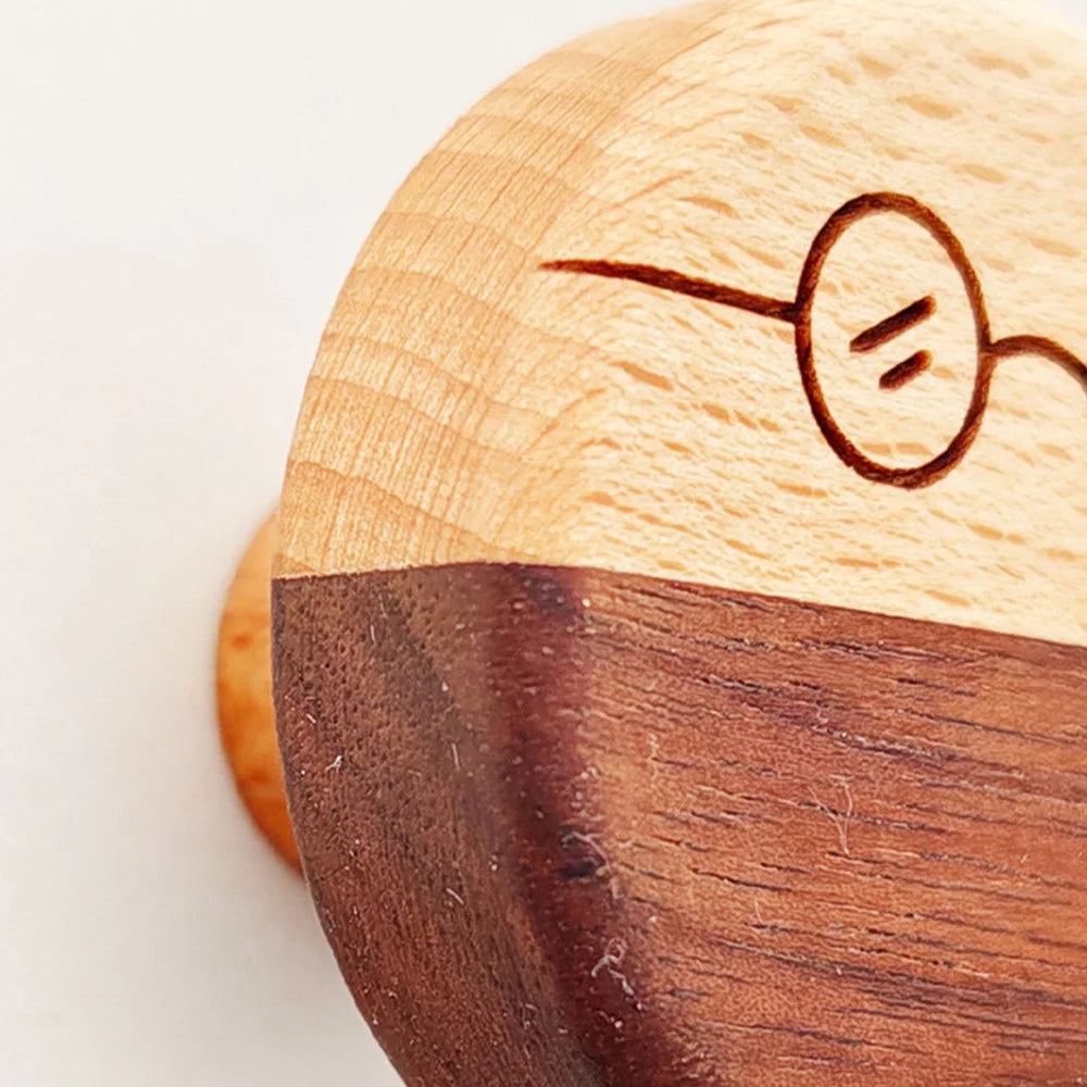Creative Round Emoji Drawer Pull Handle Wooden Coat Hanging Hook for Furniture Wardrobe Cabinet - Big Eyes - 6
