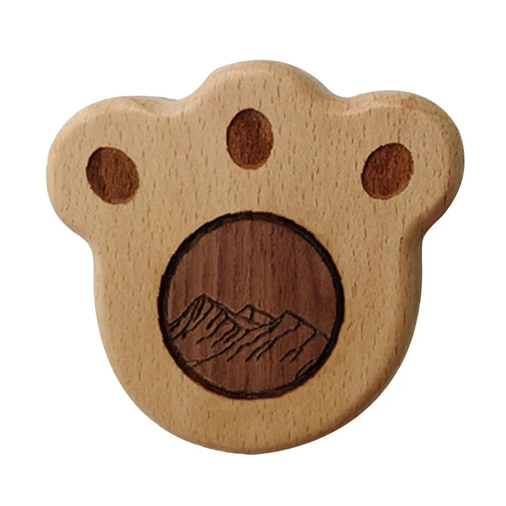 8.5x8cm Bear Claw Bottle Opener Wooden Cute Fridge Magnet Beech Wood Coaster - 1