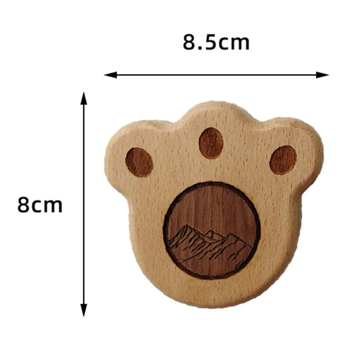 8.5x8cm Bear Claw Bottle Opener Wooden Cute Fridge Magnet Beech Wood Coaster - 7