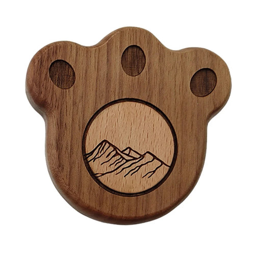 9.5x9cm Bear Claw Bottle Opener Walnut Wood Fridge Magnet Cup Mat Multifunction Kitchen Tool - 1