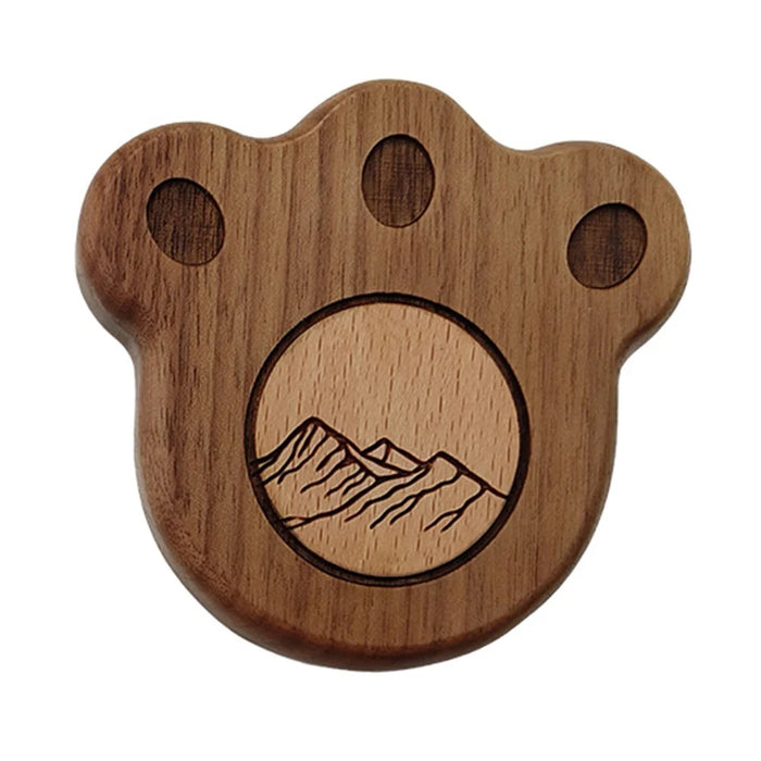 9.5x9cm Bear Claw Bottle Opener Walnut Wood Fridge Magnet Cup Mat Multifunction Kitchen Tool - 1