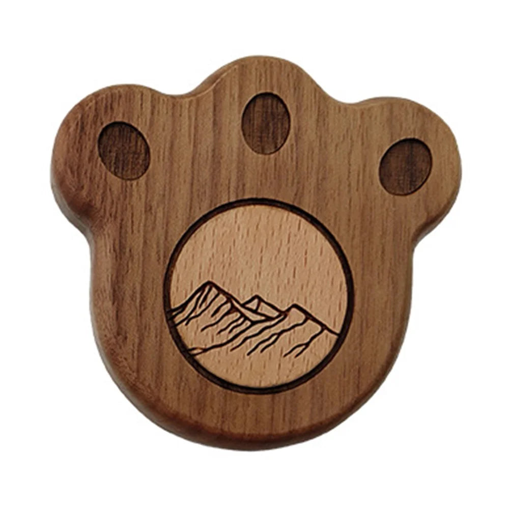 8.5x8cm Bear Claw Bottle Opener Walnut Wood Fridge Magnet Cup Mat Multifunction Kitchen Tool - 1