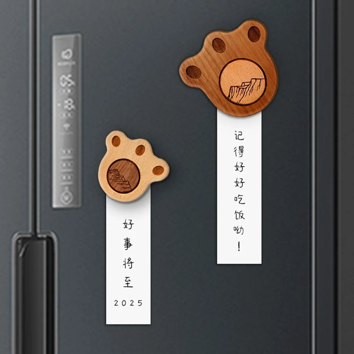 8.5x8cm Bear Claw Bottle Opener Walnut Wood Fridge Magnet Cup Mat Multifunction Kitchen Tool - 3