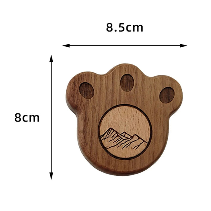 8.5x8cm Bear Claw Bottle Opener Walnut Wood Fridge Magnet Cup Mat Multifunction Kitchen Tool - 7
