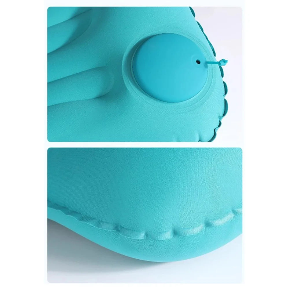 Inflatable Pillow Lumbar Support for Office / Travel / Home Milk Silk Portable Nap Cushion - Green - 6