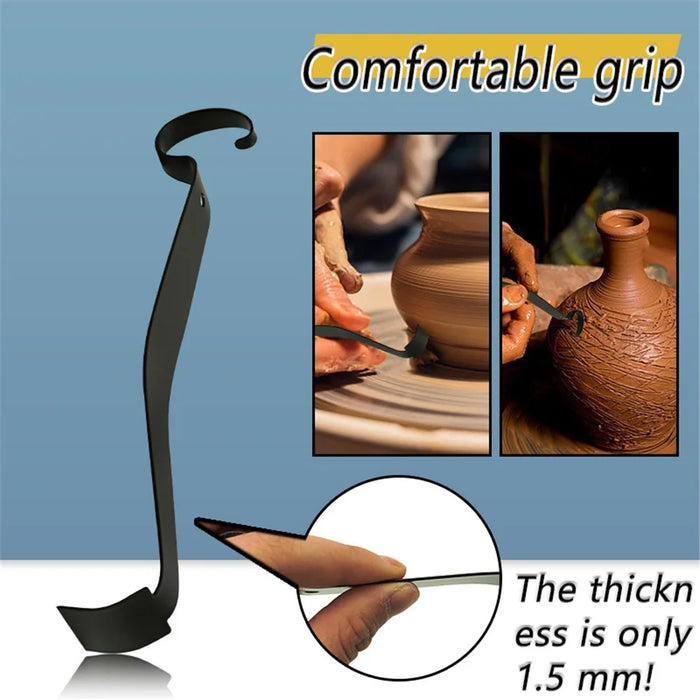 Metal Pottery Trimming Tool Double-Ended Handmade Ceramic Clay Sculpting Shaping Tool - 2