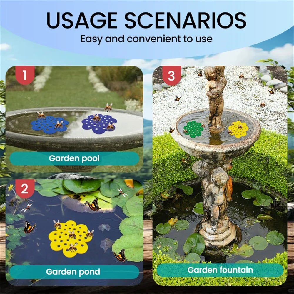 Floating Bee Island Butterfly Water Feeder Tray Insect Drinking Station for Outdoor Garden Decor - Yellow - 5