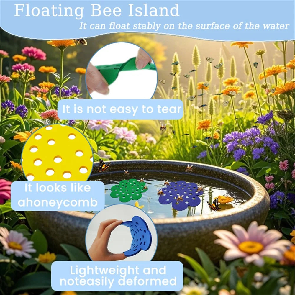 4Pcs / Set Floating Bee Island Butterfly Water Feeder Tray Insect Drinking Station for Outdoor Garden Decor - 4