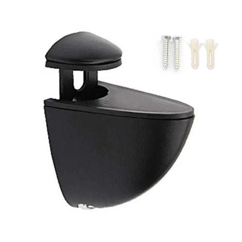 K168 3-15mm Adjustable Glass Shelf Zinc Alloy Clamp Glass Wood Board Fixing Clip Support Bracket - Black - 1