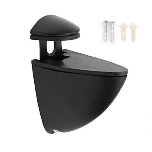 K169 3-20mm Adjustable Glass Shelf Zinc Alloy Clamp Glass Wood Board Fixing Clip Support Bracket - Black - 1