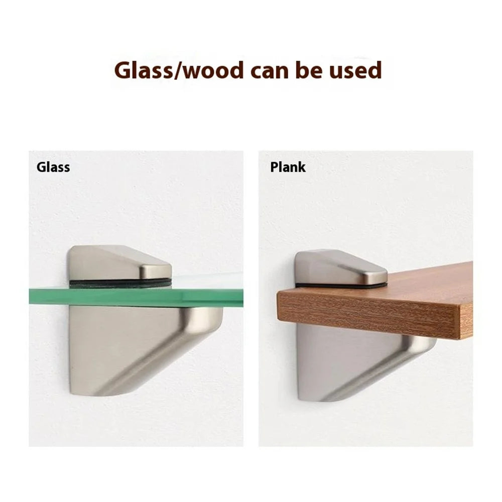 K169 3-20mm Adjustable Glass Shelf Zinc Alloy Clamp Glass Wood Board Fixing Clip Support Bracket - Black - 3