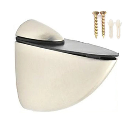 K170-1 3-33mm Adjustable Glass Shelf Zinc Alloy Clamp Glass Wood Board Fixing Clip Support Bracket - Brushed - 1