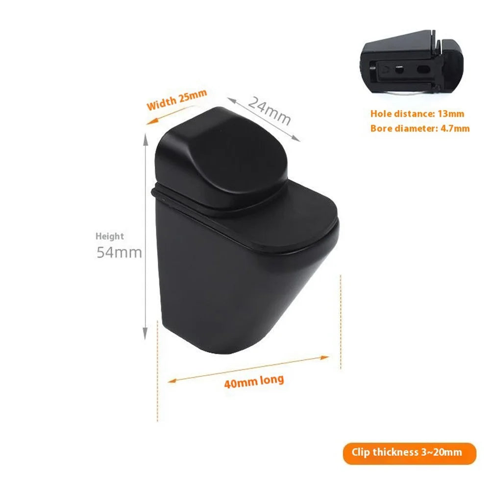 K161 3-23mm Adjustable Glass Shelf Zinc Alloy Clamp Glass Wood Board Fixing Clip Support Bracket - Black - 7