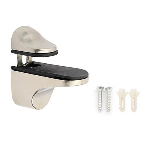 K839 Adjustable Glass Shelf Clip Zinc Alloy Bracket Support Arc-Mouth Clamp (Clamping Thickness: 3 - 20mm) - Brushed - 1