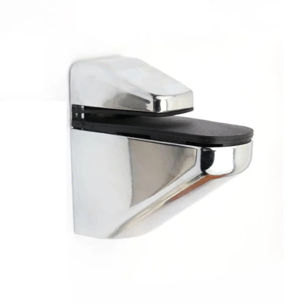 K165 Adjustable Glass Shelf Clamp Zinc Alloy Board Support Bracket Arc-Mouth Clip (Clamping Thickness: 3 - 23mm) - Brushed - 5