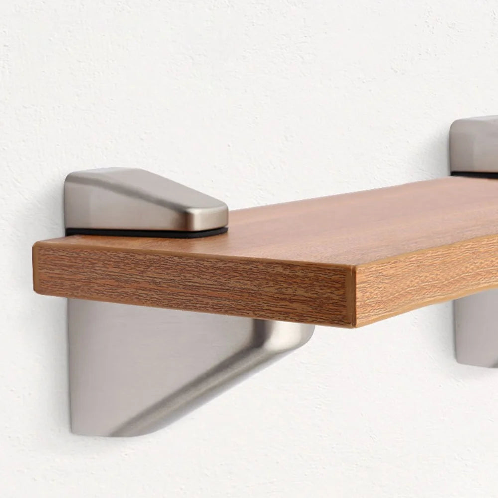K166 Adjustable Glass Shelf Clamp Zinc Alloy Wood Panel Bracket Support Arc-Mouth Clip (Clamping Thickness: 3 - 22mm) - Brushed - 2