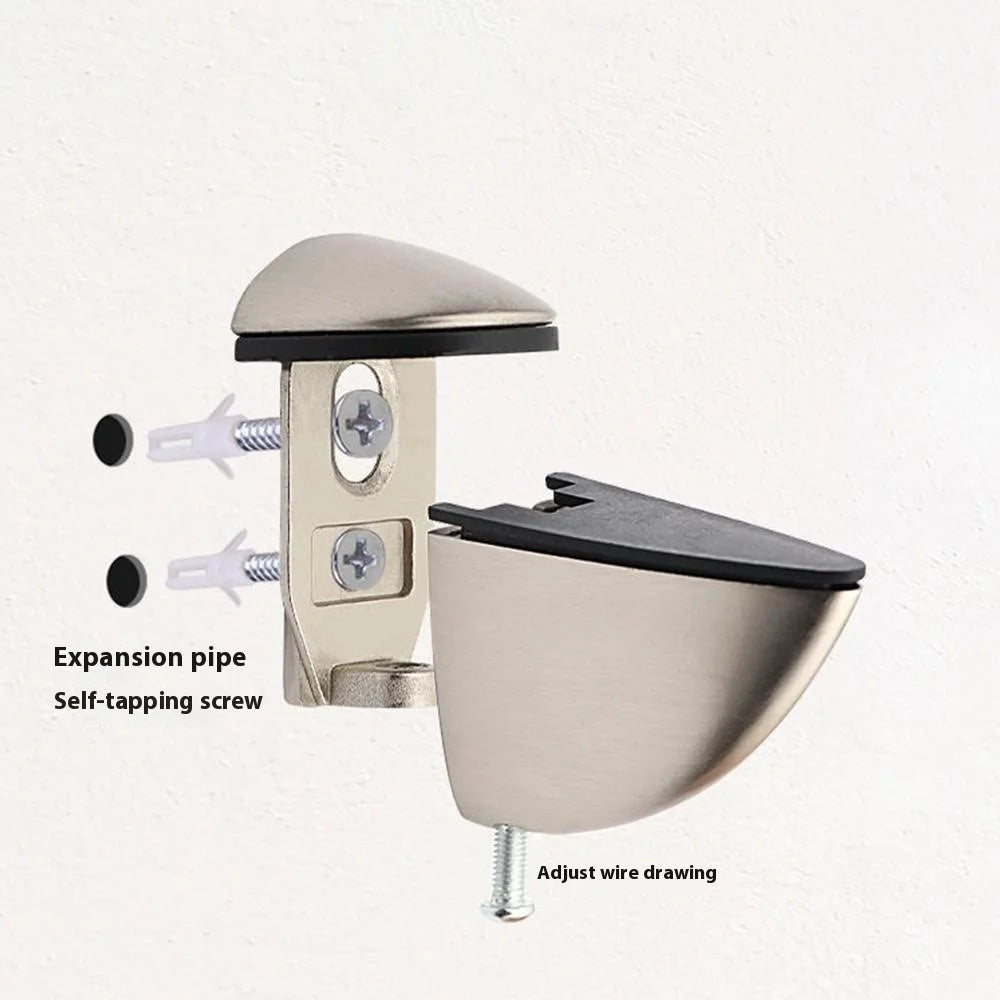 K854 Adjustable Glass Shelf Clamp Extra Large Zinc Alloy Board Support Bracket Arched Mouth Clip (Clamping Thickness: 7 - 40mm) - Brushed - 3