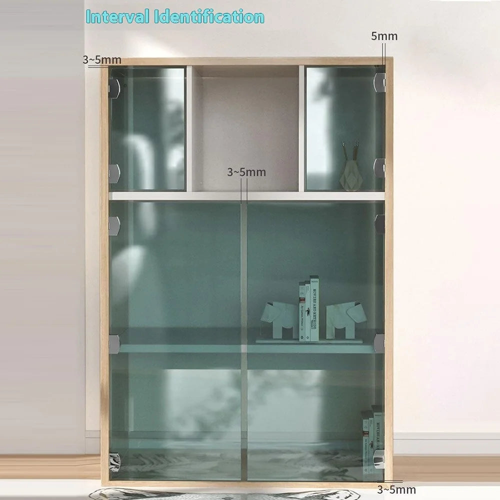 K845 Glass Cabinet Hinge for 5-6mm Thickness Wine Cabinet Pet Display Case Frameless Door Clamp Hinge - Black - 3
