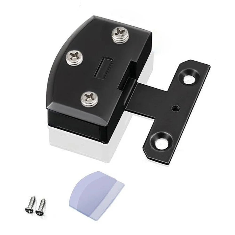 K846 Glass Cabinet Hinge for 8-9mm Thickness / Wine Pet Display Case / Frameless Door Hinge Zinc Alloy No Punch - Black - 1