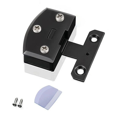 K846 Glass Cabinet Hinge for 8-9mm Thickness / Wine Pet Display Case / Frameless Door Hinge Zinc Alloy No Punch - Black - 1
