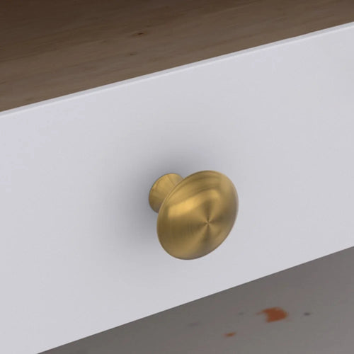 Screw Installation Cabinet Door Drawer Single Hole Round Handle Stainless Steel Pull Knob - Brushed Gold - 1