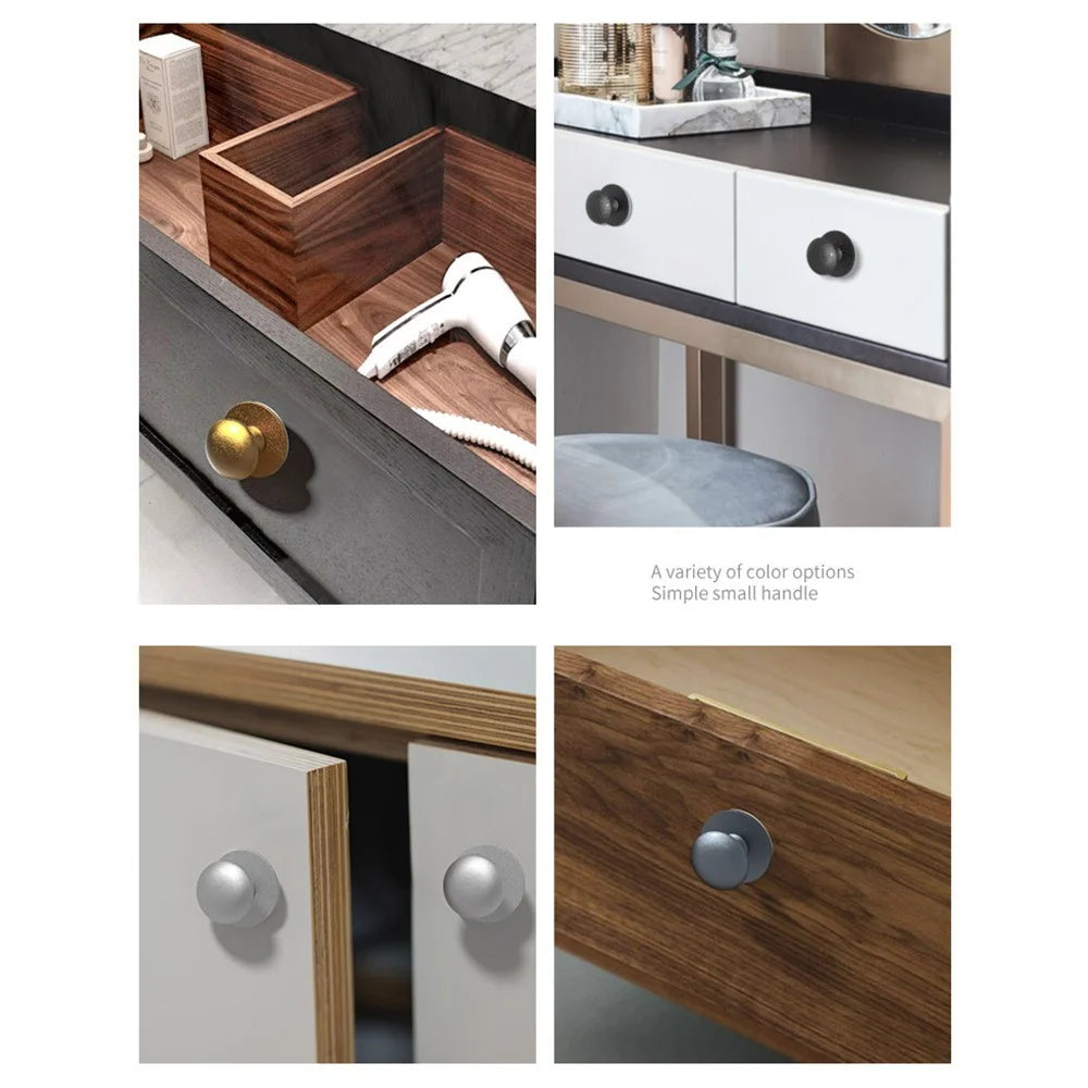 Adhesive Cabinet Handles with Clear Base Round Drawer Pulls No Drill Furniture Knobs Stainless Steel - Tarnish - 7