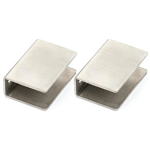 2Pcs 304 Stainless Steel Glass Clamp for 6-8mm Thickness Square Glass Clips Shelf Bracket - 1