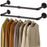 92.5x26.5cm Iron Pipe Clothes Rack Wall Mounted Heavy Duty Garment Hanging Bar Laundry Room Hanging Rod - 2