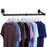 92.5x26.5cm Iron Pipe Clothes Rack Wall Mounted Heavy Duty Garment Hanging Bar Laundry Room Hanging Rod - 3