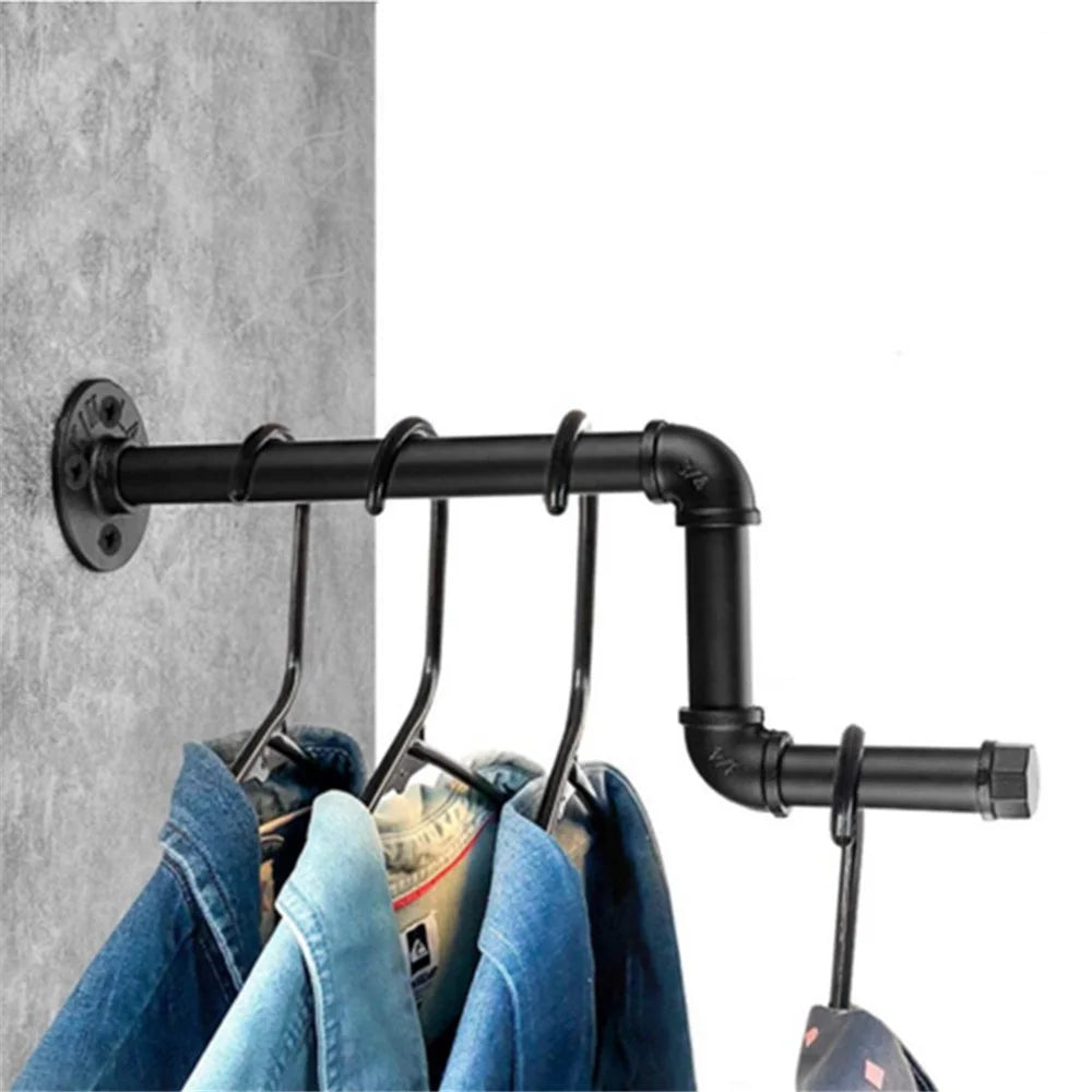 Retail Store Home Iron Pipe Clothing Hanging Bracket Wall Mounted Z-Shaped Clothes Display Rack - 3