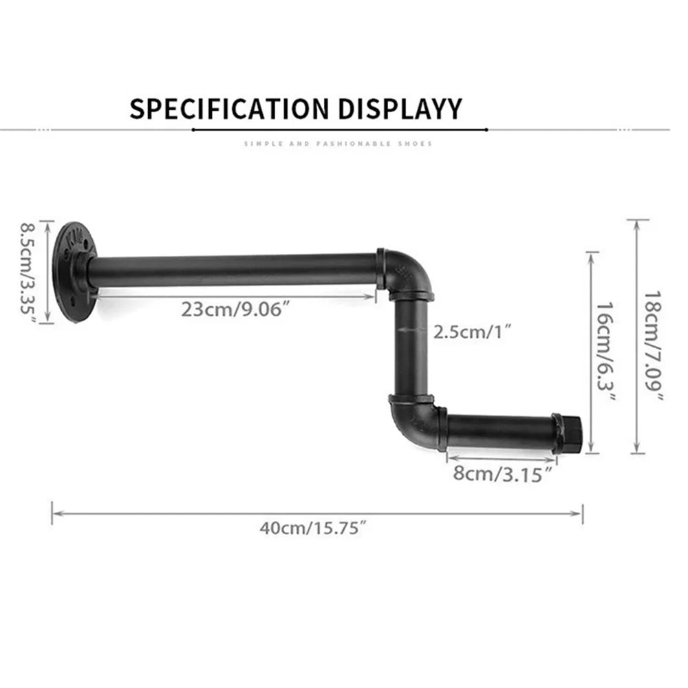Retail Store Home Iron Pipe Clothing Hanging Bracket Wall Mounted Z-Shaped Clothes Display Rack - 5