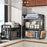 39-64cm Retractable Microwave Oven Top Rack Carbon Steel Kitchen Multi-Function Storage Shelf with 6 Hooks - Matte Black - 5