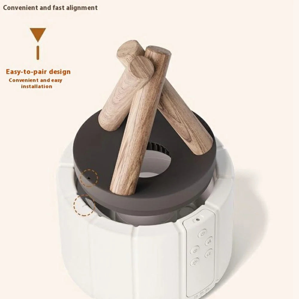 Creative Campfire Simulation Flame Aroma Diffuser Humidifier with Remote Control - White Bonfire - 2