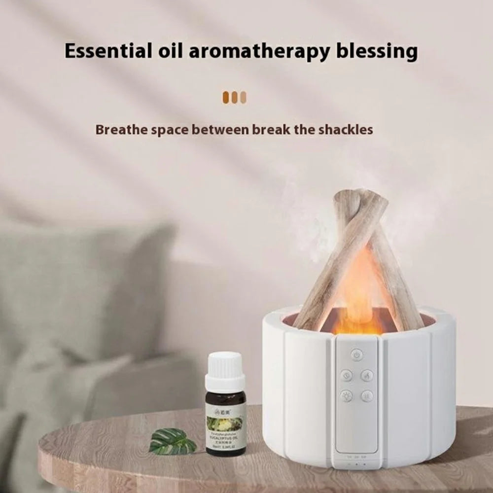Creative Campfire Simulation Flame Aroma Diffuser Humidifier with Remote Control - White Bonfire - 4