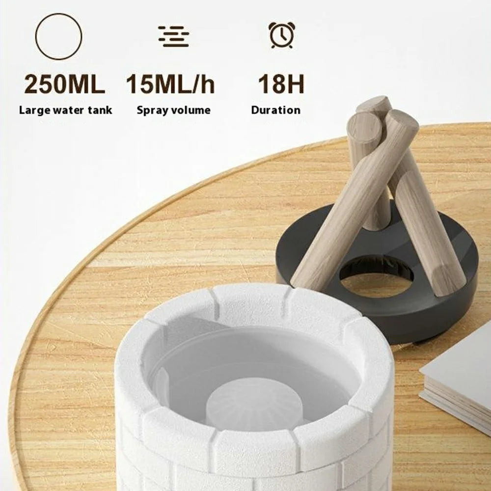 Flame Effect Humidifier Quiet Desktop Aromatherapy Diffuser for Home / Bedroom Use - 2