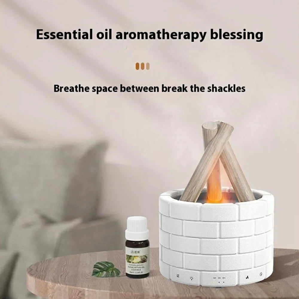 Flame Effect Humidifier Quiet Desktop Aromatherapy Diffuser for Home / Bedroom Use - 3