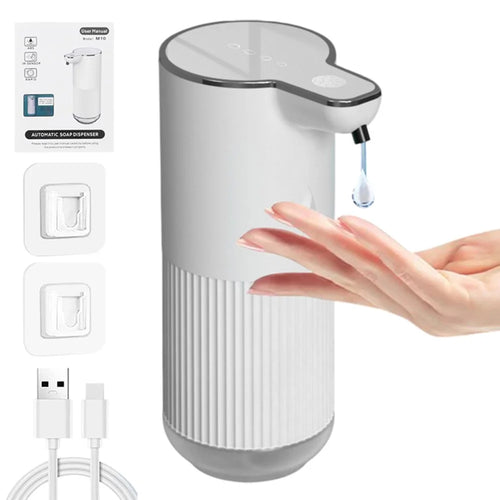 M10 Automatic Soap Dispenser Wall Mounted Touchless Sensor Electric Hand Wash Machine with Drain Cleaner - Liquid Drop Type - 1