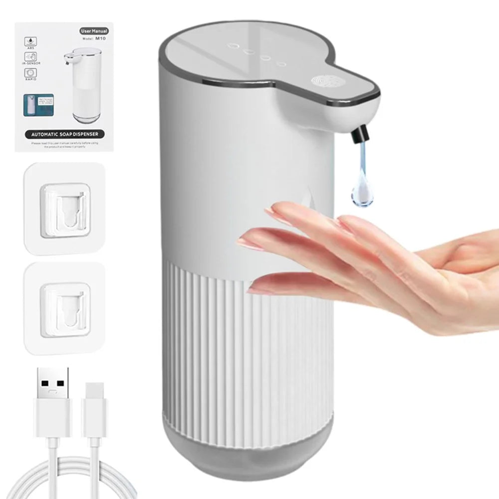 M10 Automatic Soap Dispenser Wall Mounted Touchless Sensor Electric Hand Wash Machine with Drain Cleaner - Liquid Drop Type - 1