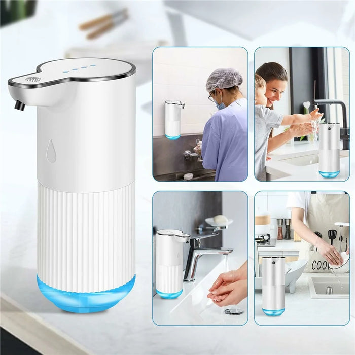 M10 Automatic Soap Dispenser Wall Mounted Touchless Sensor Electric Hand Wash Machine with Drain Cleaner - Liquid Drop Type - 7