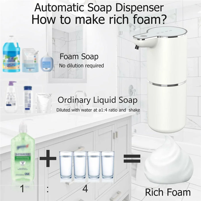 M10S Automatic Soap Dispenser Wall Mount Countertop Touchless Hand Wash Smart Sensor Machine with Drain Cleaner - Foam Type - 3