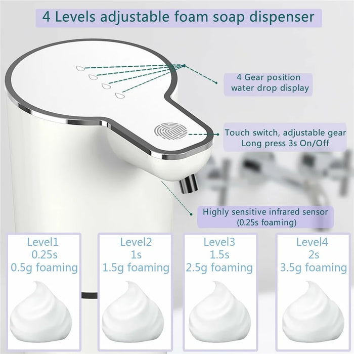 M10S Automatic Soap Dispenser Wall Mount Countertop Touchless Hand Wash Smart Sensor Machine with Drain Cleaner - Foam Type - 5