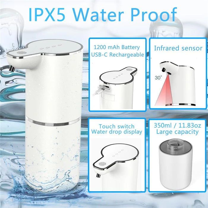 M10S Automatic Soap Dispenser Wall Mount Countertop Touchless Hand Wash Smart Sensor Machine with Drain Cleaner - Foam Type - 7