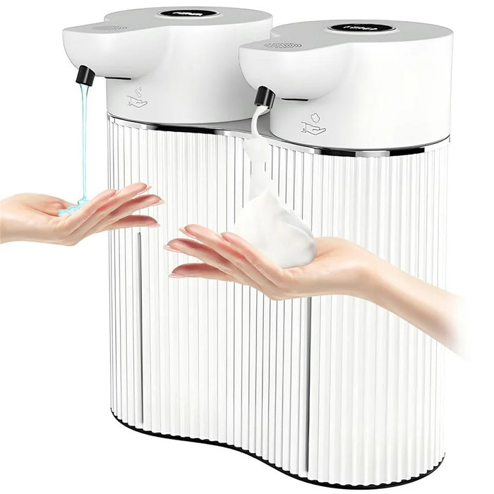 M11 Dual Head Automatic Sensor Soap Dispenser Wall Mounted Smart Foam + Liquid Drop Electric Handwash Machine - 1
