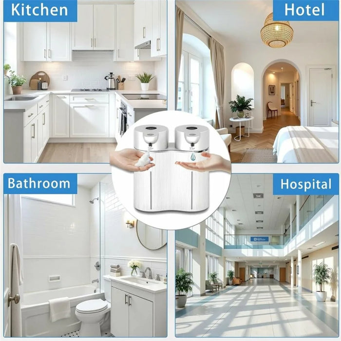 M11 Dual Head Automatic Sensor Soap Dispenser Wall Mounted Smart Foam + Liquid Drop Electric Handwash Machine - 5