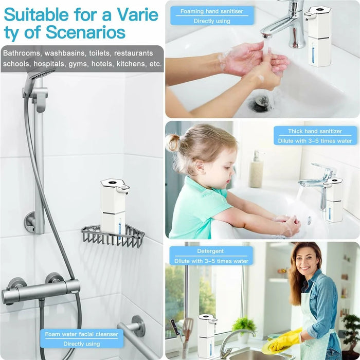 M12 360ml Automatic Soap Dispenser Wall Mounted Electric Foam Hand Wash Touchless Sensor - Beige / Foam Type - 5