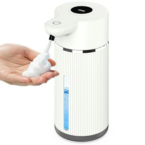 M15 420ml Automatic Soap Dispenser Smart Touchless Wall-Mounted Electric Handwash Machine with Drain Cleaner - White / Foam Type - 1