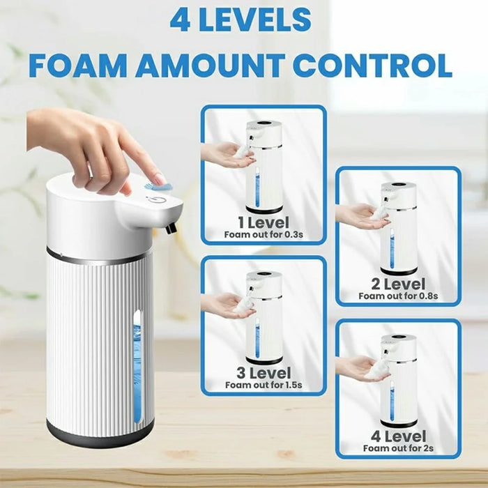 M15 420ml Automatic Soap Dispenser Smart Touchless Wall-Mounted Electric Handwash Machine with Drain Cleaner - White / Foam Type - 5