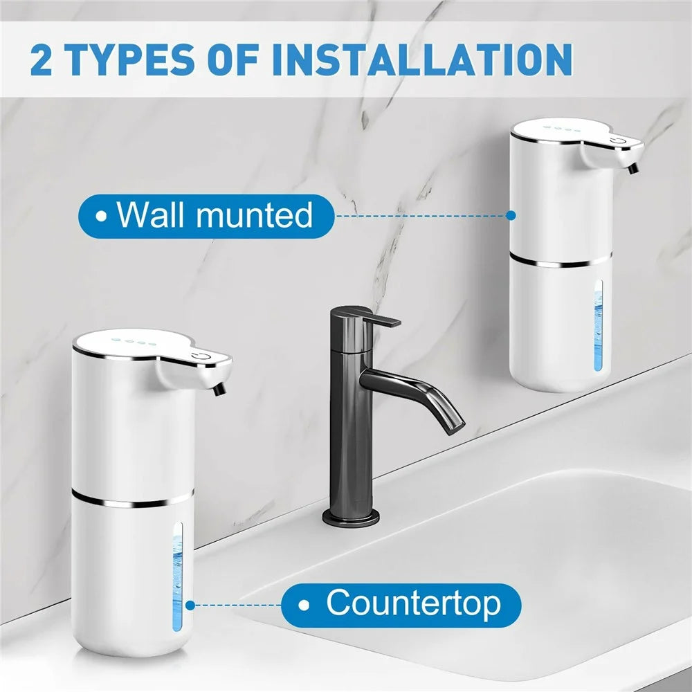 M1 360ml Automatic Soap Dispenser with Drain Cleaner Wall Mounted Touchless Hand Wash IPX5 Waterproof - White / Foam Type - 4