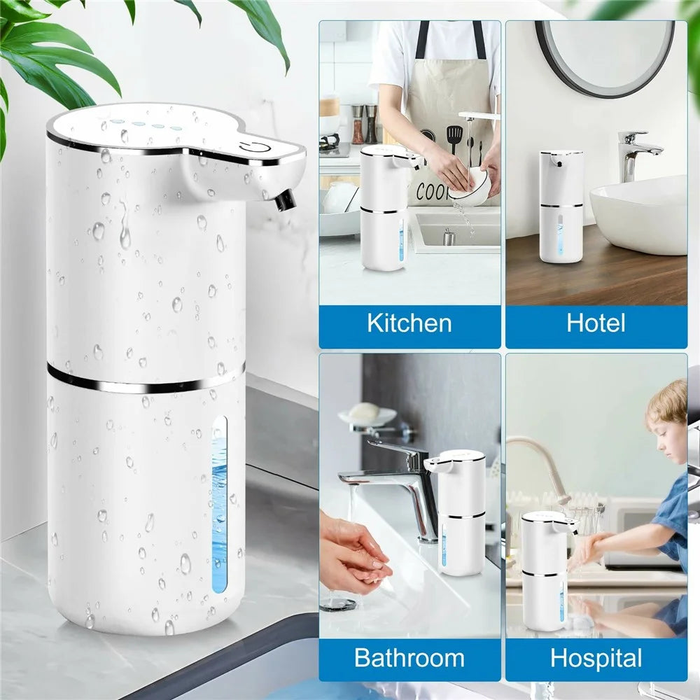 M1 360ml Automatic Soap Dispenser with Drain Cleaner Wall Mounted Touchless Hand Wash IPX5 Waterproof - White / Foam Type - 5